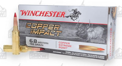 Winchester Copper Impact 6.8 Western 162 Grain Polymer Tip 20 Rnd - $49.99 (Free S/H over $75, excl. ammo)