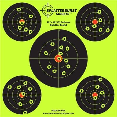 Splatterburst 50 Pack 12"x12" (5) Bullseye Splatter Target - $29.99 + FREE Shipping