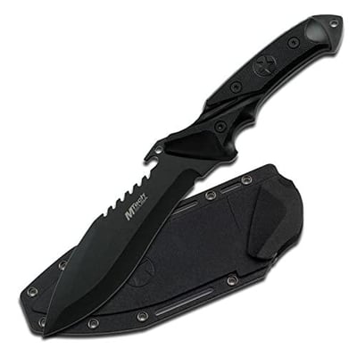 MTech USA MT-20-12 Fixed Blade Hunting Knife, Black Bowie Style Blade, Black Rubber Handle, 10-Inch Overall - $10.25 + FREE Shipping