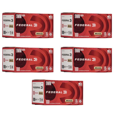 500 Rounds of Federal Champion 9mm 115 Grain Ammo - $99.99 