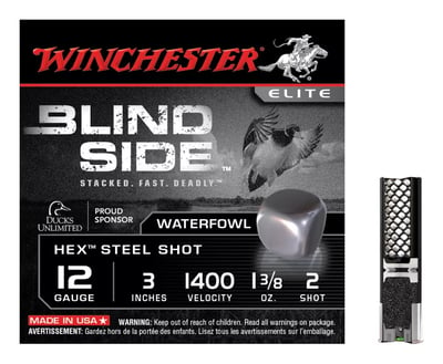 Winchester Blind Side Waterfowl Load Shotshells - 12 Gauge - #2 Shot - 3"- 25 Rounds - $31.99 (Free S/H over $50)