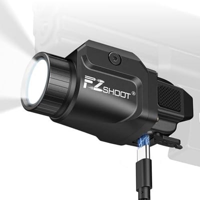 40% off EZshoot 500 Lumens Pistol Light, Rechargeable Gun Light with Strobe Mode, Lightweight Pistol Flashlight Compatible with GL and Picatinny Rail, Handgun Lights for Home Defense and Hunting w/code DP6M6XM5 - $11.99 + FREE Shipping