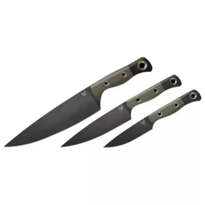 Benchmade Custom 3-Piece Alloy Steel Blade Kitchen Knife Set with Carbon Fiber Handle (OD and Black) - $1100 (Free S/H)