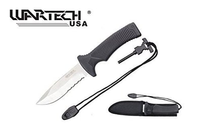 Wartech HWT08CH Blade and Handle with Hidden Fire Starter, 10", Black - $12.15 (Add-on Item) (Free S/H over $25)