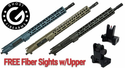 Free Fiber Sights with Purchase of Ghost Firearms Upper/Kits starting @ $296.61 after 15% off in cart