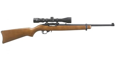 Ruger 10/22 22LR Rimfire Carbine with Hardwood Stock and Viridian EON 3-9x40mm Riflescope - $336.89