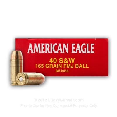 Federal American Eagle 40 S&W 165 Grain FMJ 1000 Rounds - $370 