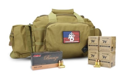 Ammo Bag Bundle - RTAC Medium Range Bag w/ Winchester Service Grade 9mm 115 Gr FMJ (200 Rounds) + PMC Bronze 9mm 115 Gr JHP (50 Rounds) - $80.74 w/ Code: "5PTODAY"