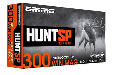 AMMO INC HUNTSP AMO 300 WIN 180GR INTERLOCK SP 20RD BOX - $30 