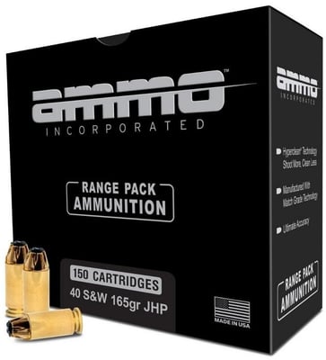 Ammo Inc .40 S&W JHP 165-Gr. 150 Rnds box 40165JHP-A150 - $49.99 (FREE Shipping over $50)
