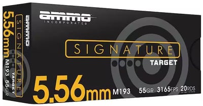Ammo Inc. Signature 5.56x45mm NATO Ammo 55 Grain Full Metal Jacket Box of 20 - $9.99 (Free Shipping on $100+ Orders)