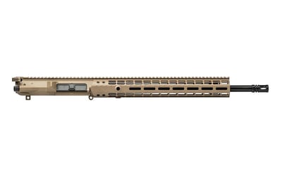 M5E1 18" .308 Rifle Length Complete Upper w/ 15" Enhanced HG, BREACH Charging Handle, .308 BCG - FDE Cerakote - $679.98  (Free Shipping over $100)