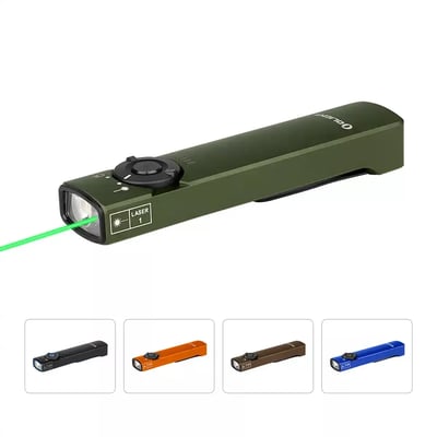 Olight USA Arkfeld Flat Flashlight with Green Laser & White Light - OD Green NW - $6 (warehouse clearance flash sale price) (Free S/H over $49)