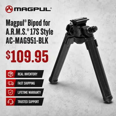 Magpul Bipod for A.R.M.S. 17S Style/AC-MAG951-BLK - $109.95 