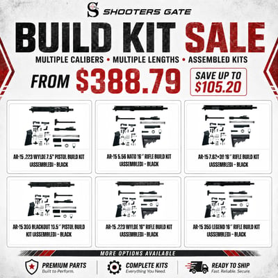 AR-15 Build Kits w/ Assembled Upper — 5.56 / 300 BLK / 7.62x39 / .223 Wylde / .350 Legend, From $388.79 