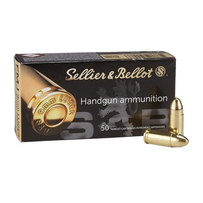 Sellier & Bellot, 9mm Luger/9mm Para 115 FMJ - $20.99