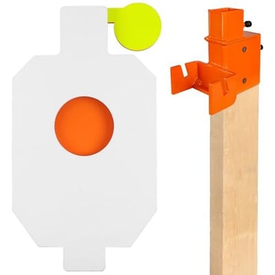 Highwild AR500 Steel Hostage Target 12" x 20" x 3/8" Armored Steel Bullseye Reactive IDPA Shooting Target with 2X4 T-Post Bracket - $162.99 + FREE Shipping