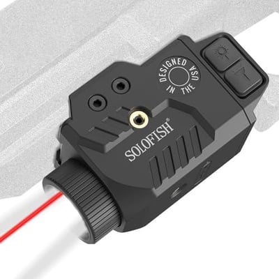 Solofish 800lm Adjustable Pistol Light Laser Combo Fits for Full Rail, Shockproof Red Laser Sight and Gun Light with Strobe Function, Rechargeable (Laser Output is 5mW, Class IIIA) - $21.7 + FREE Shipping