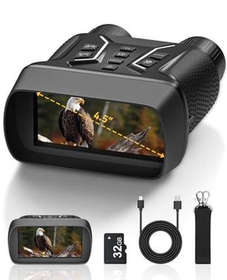CVLIFE 4.5" Screen Night Vision Binoculars 4K High Definition Video & 36MP Image with 7-Level Adjustable IR 8X Electronic Zoom 32GB Storage - $54.99 w/code "LTYNS9MD" + FREE Shipping