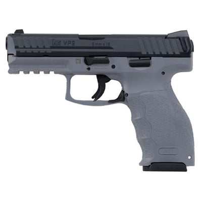 HK VP9 9mm, 4.09" Barrel, 3-Dot Sights, Paddle Mag Release, Gray, 10rd - $599.99 
