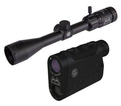 Sig Sauer Buckmaster 3-9x40mm Rifle Scope & 1500 Laser Range Finder Combo, Black - $199.99 