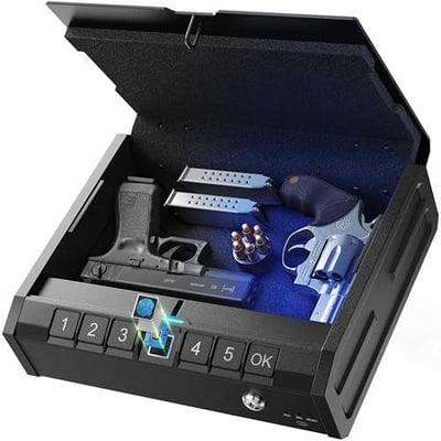 ONNAIS Iron PRO Biometric Fingerprint Gun Safe Interior Light and Emergency Power Supply - $55.99 + FREE Shipping