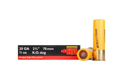 Brenneke USA K.O. Ammunition 20 Gauge 2-3/4" 3/4 oz Rifled Slug - 5 Shells - A2009827 - $6.49  ($8.99 Flat Rate Shipping)