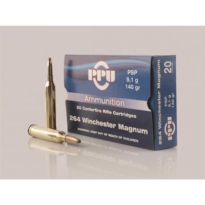 PPU, .264 Winchester Magnum, PSP, 140 Grain, 20 Rounds - $37.94 (Buyer’s Club price shown - all club orders over $49 ship FREE)