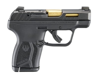 Ruger LCP Max 2.8" .380 ACP 10rd Pistol, Black W/ Gold Barrel, Tritium Sights and Holster- 13766 - $279.99 