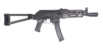 PSA AK-V 9mm Triangle Folding Pistol with Linear Comp Flash Can, "Black Satin" - $899.99 