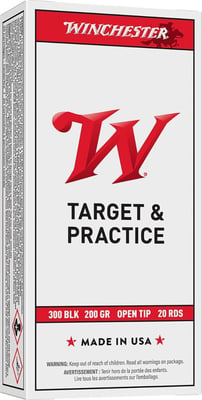 Winchester USA 300BLK 200gr FMJ-OT Sub Sonic Ammunition, 20 Rounds - $11.99 