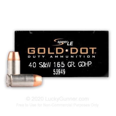 Speer Gold Dot 40 S&W 165 gr GDHP 50 Rounds - $47.00