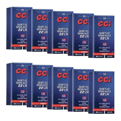CCI 500Rds Quiet-22 Semi-Auto 45 Grain Soft Point .22lr Ammo - $44.99 