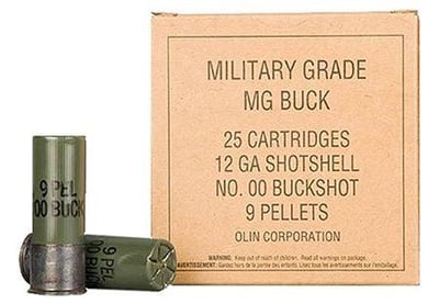 Winchester 12 GA 2.75" 00 Buck Military Grade Value Pack Shotshell Ammunition 25 Rounds - $16.99 