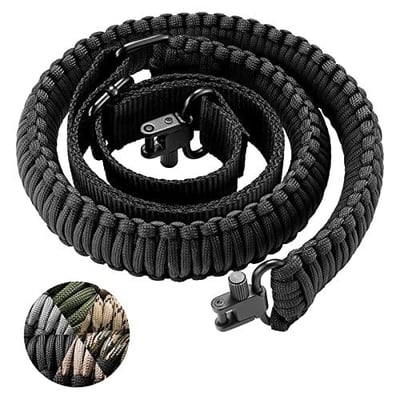 50% OFF CVLIFE Shotgun Sling 550 Paracord Rifle Sling with Tri-Lock Swivel Adjustable Length 2 Point Sling Rifle Paracord Strap for Outdoor w/code XJOK5M8Q (Free S/H over $25)