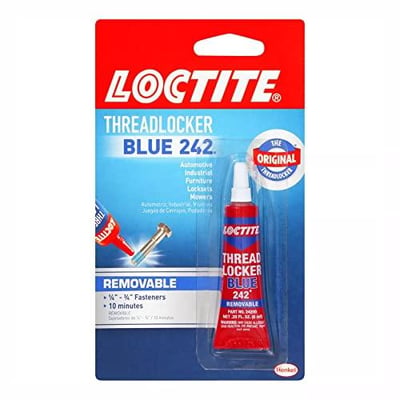 Loctite Threadlocker Blue 242 Removable for Nuts, Bolts, & Fasteners, Medium Strength Prevents Loosening & Corrosion 6 ml, 1 Pack - $5.85 + FREE Shipping