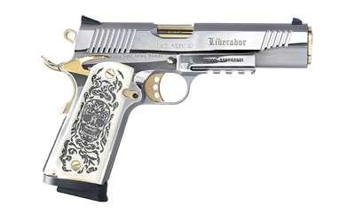 Girsan MC1911S Liberador II 9mm Chrome/gold Engraved 10 Rd - $622.47 (email price) 