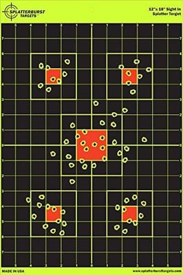10 Pack - 12"x18" Sight In Splatterburst Target Burst Bright Florescent Yellow Upon Impact - $12.99 + FREE Shipping