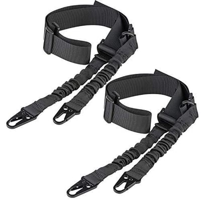 50% off CVLIFE Two Points Sling with Length Adjuster Traditional Sling with Metal Hook for Outdoors Black 2 Pack w/code VECG2YUG - $5.99 (Free S/H over $25)