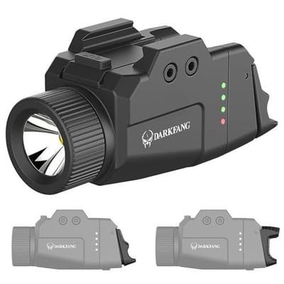 DARKFANG Compact Pistol Flashlight 1000 Lumen Tactical Flashlight with High and Low Rear Switch for Glock and Picatinny Rail - $15.7 + FREE Shipping