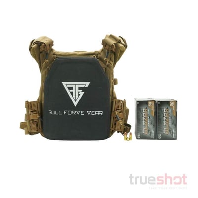 BUNDLE DEAL: Tan Full Forge Gear, 2 Level 3A Plates, and 500 Rounds of Ammo - $309.99