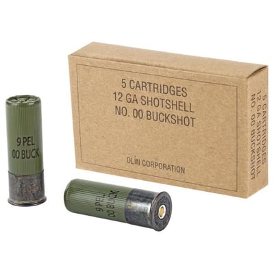 Winchester Military Grade 12 Gauge 2-3/4" 00 Buckshot, 9 Pellets, 100 Rds, 1325 fps - $75 (Free S/H)