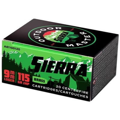 Sierra Bullets, Outdoor Master, 9MM, 115Gr, Jacketed Hollow Point - 200 rounds - $156.99 (Free S/H)