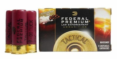 FEDERAL LE Tactical Full Power 9 Pellet Buckshot 12 Gauge 00 Buck 25rd - $35.99 (Free S/H)