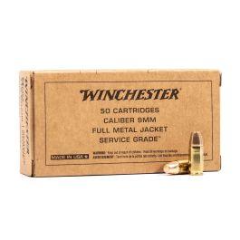 Winchester Service Grade 9mm 115GR FMJ 50Rd Box - $11.19 