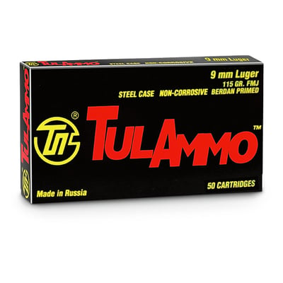 TulAmmo, 9mm Luger, FMJ, 115 Grain, 250 Rounds - $67.44 (Buyer’s Club price shown - all club orders over $49 ship FREE)