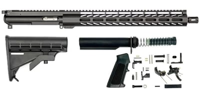 Rifle Build Kit - .22LR BG Complete 16" Upper Receiver 15" Slant Cut M-LOK HG M4 6-Positon Stock Kit BN LPK - $301.45 w/code "HEAT10"