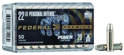 Federal Nickel Plated Lead 22LR Punch 29gr FN Personal Defense 50 Rnd - $6.99