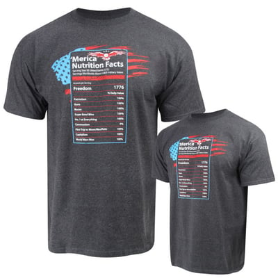 Merica Nutrition Facts T-Shirt Gunmetal (All Sizes) - $12.99 (Free S/H over $25)