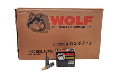 Wolf Performance 7.62x39 122 Grain Bi-Metal FMJ Steel Case Ammunition - 1000rds - 7.62x39 WFMJ - $439.99  ($8.99 Flat Rate Shipping)